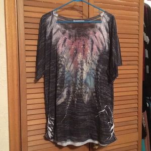 Feather burnout shirt